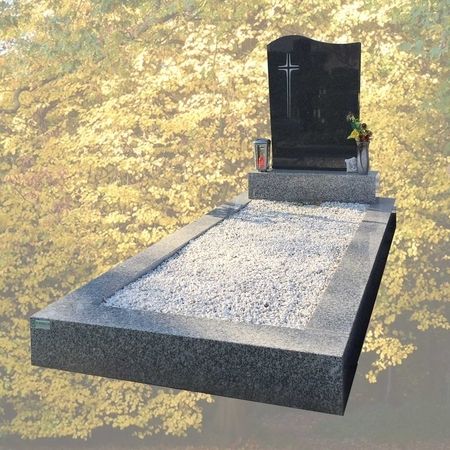 Sonderangebot, Einfassung und Sockel in Tarn Granit, Grabstein in Impala Granit ab € 2800,--