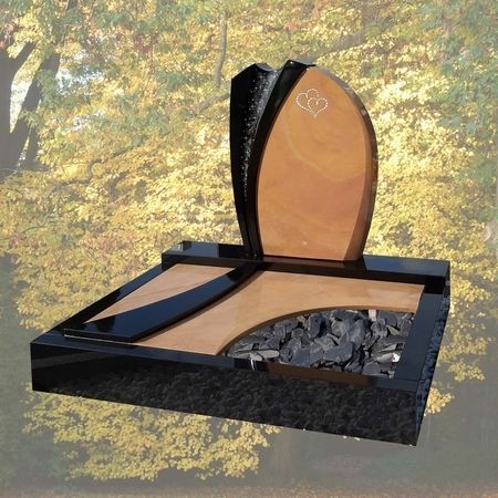 Urnengrabanlage in Indisch Black- und Oxford Gold Granit. Sofort lieferbar! € 4.565,–