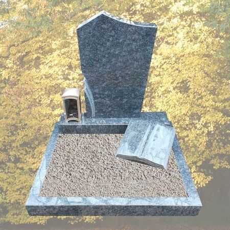 Urnengrabanlage in Steel Grey Granit mit Buch ohne Laterne. Preis auf Anfrage.
